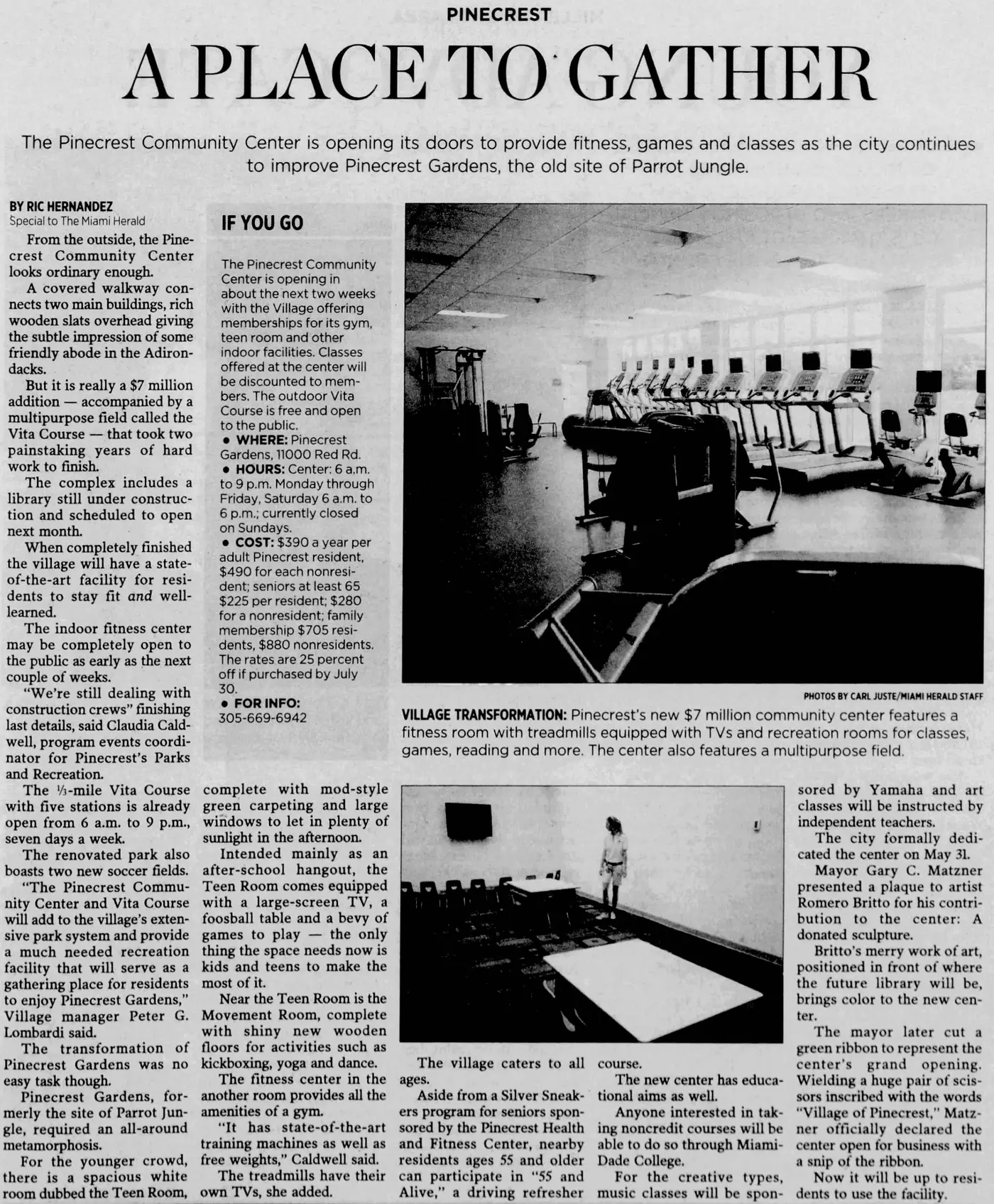 Miami Herald scan of "A Place to Gather", printed page 21