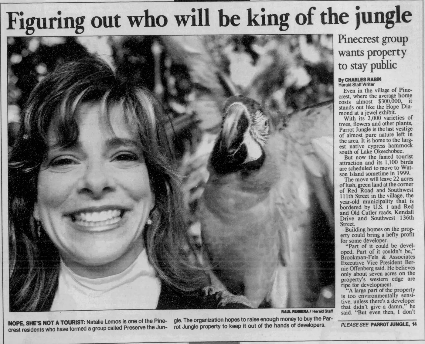 Miami Herald page: “Figuring out who will be king of the jungle”