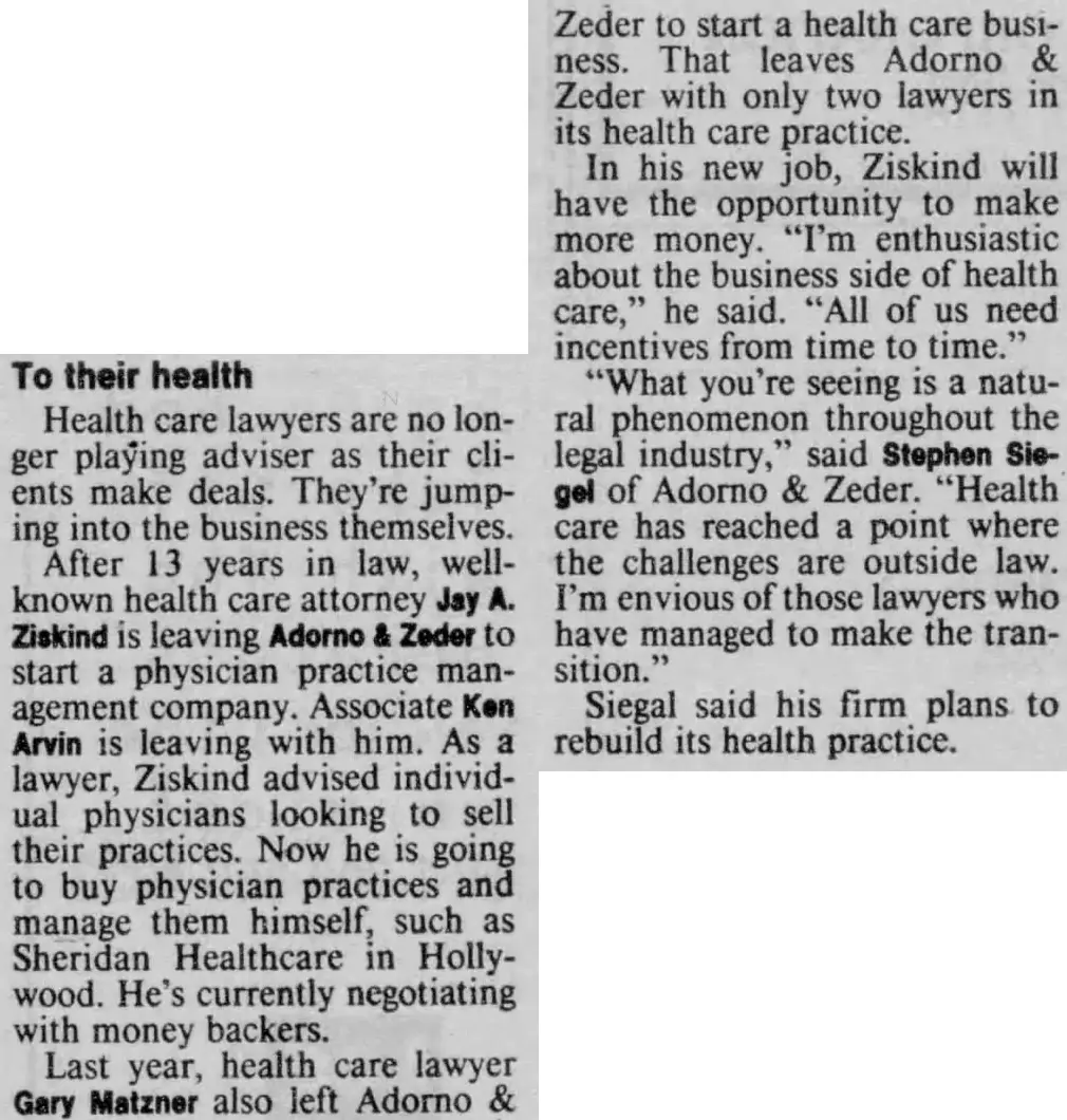 Miami Herald scan of "To their health", printed page 23