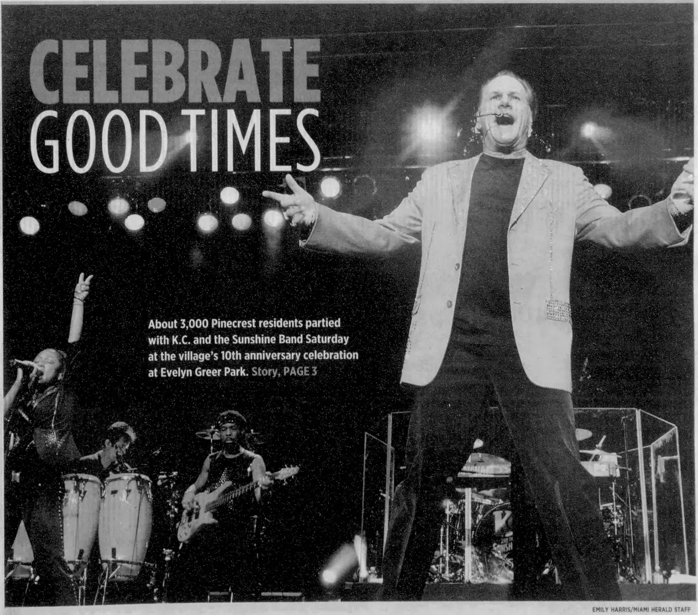 Miami Herald scan of "Celebrating in style", printed page PP section cover (page number unprinted)