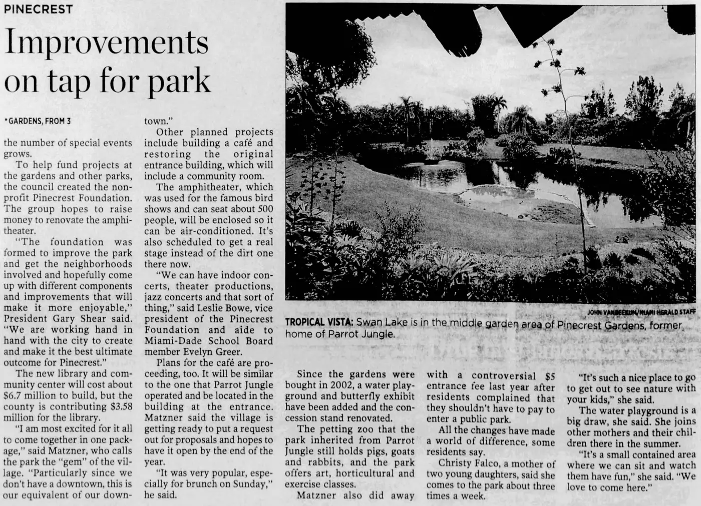 Miami Herald scan of "Best of times lie ahead for popular park", printed page 4PP