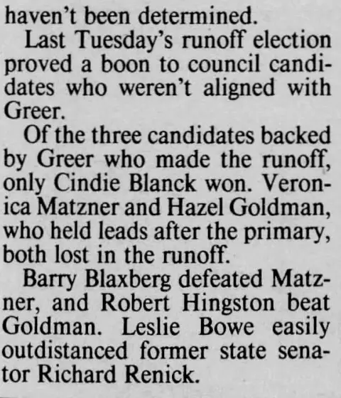 Miami Herald scan of "New village's leaders are sworn in", printed page 23